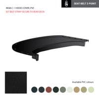 HOOD COVER, SEAT BELT STRAP SECURE TO REAR DECK, PVC, BLACK / MGB - 159.001