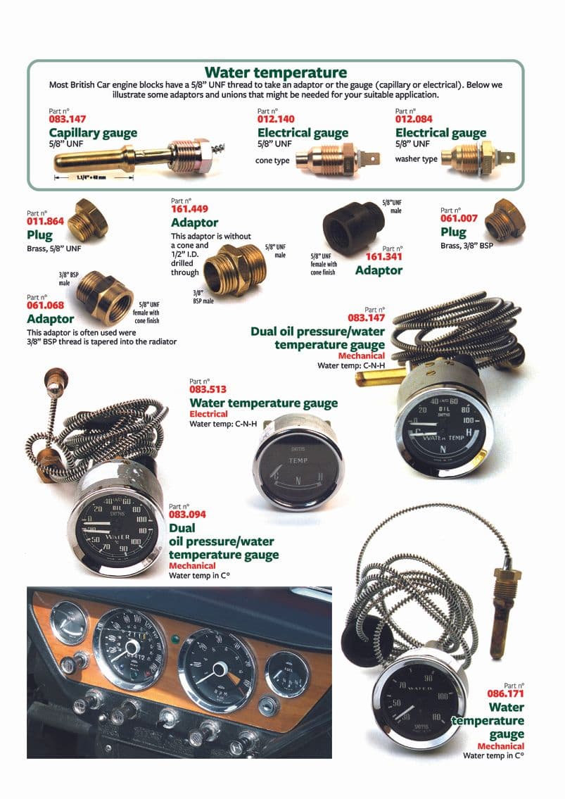 Water & oil temp gauges - přístroje palubní desky - Elektrosoučásti - British Parts, Tools & Accessories - Water & oil temp gauges - 1