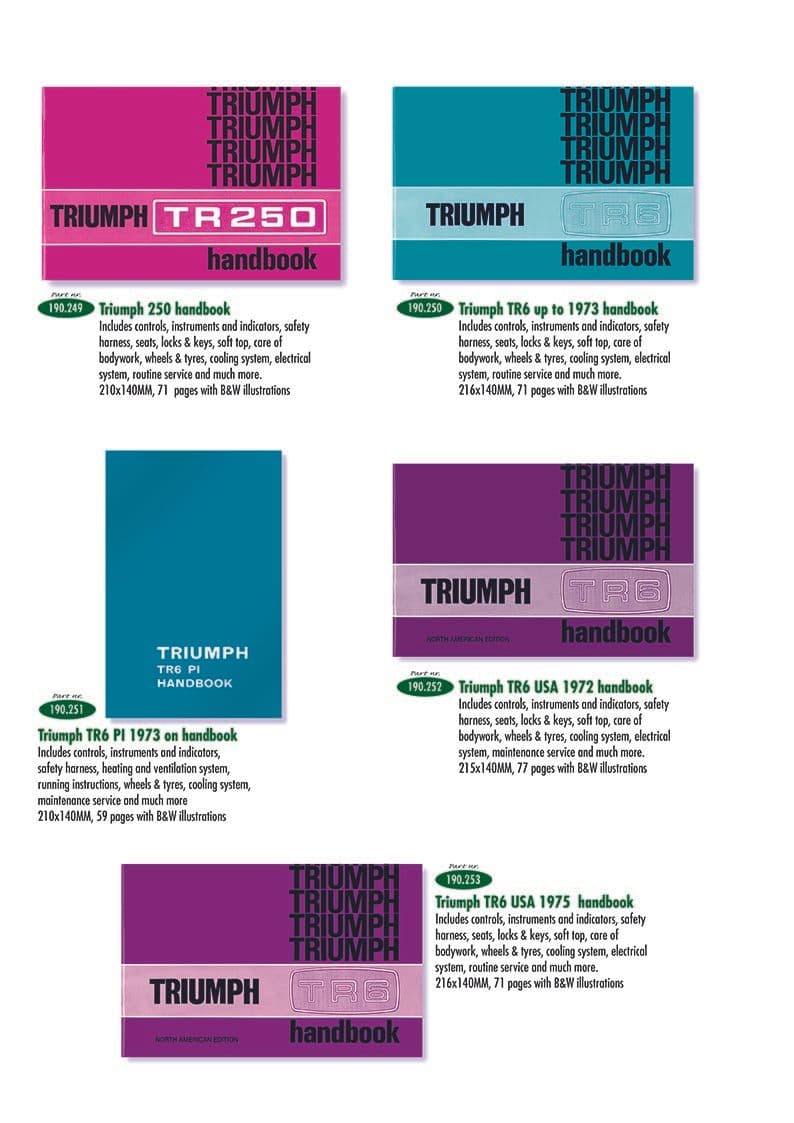 Handbooks - Boeken - Boeken & persoonlijke accessoires - Triumph TR5-250-6 1967-'76 - Handbooks - 1