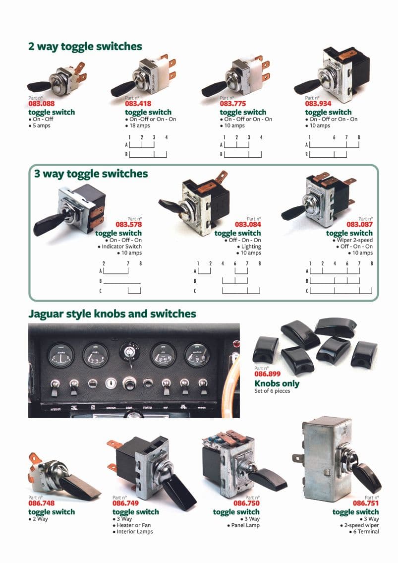 Toggle switches - Schakelaars, claxons & knoppen - Elektrisch - British Parts, Tools & Accessories - Toggle switches - 1