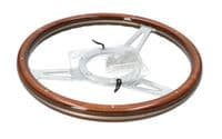 STEERING WHEEL 14 CLASSIC WOOD - 3 SPOKE - DISHED - 400.271