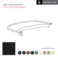 HOOD COVER, SEAT BELT STRAP SECURE TO REAR DECK, PVC, GREY / MGB - 159.001GREY