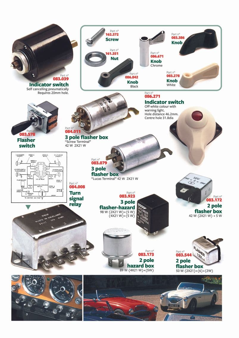 Indicator switches - Spínače, klaksony & přepínače - Elektrosoučásti - British Parts, Tools & Accessories - Indicator switches - 1