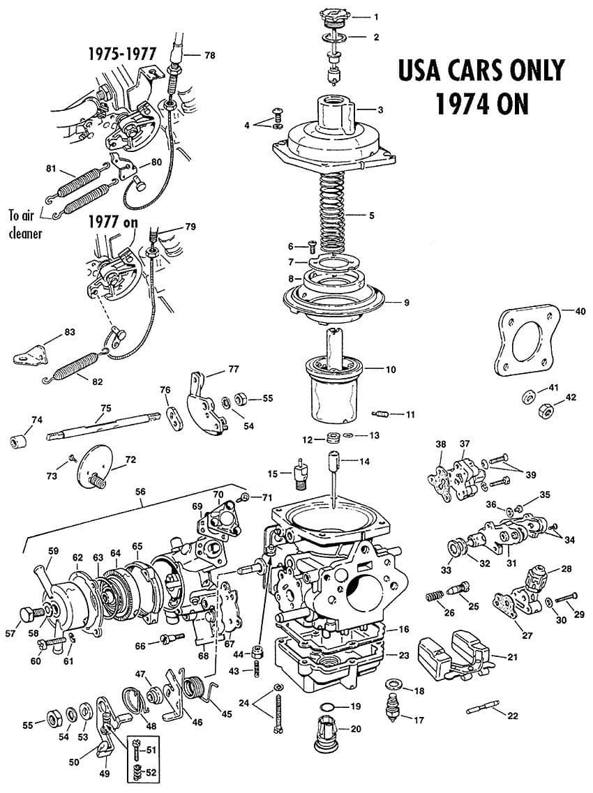 Zenith 175CD parts - carburadores - Motor - MGB 1962-1980 - Zenith 175CD parts - 1