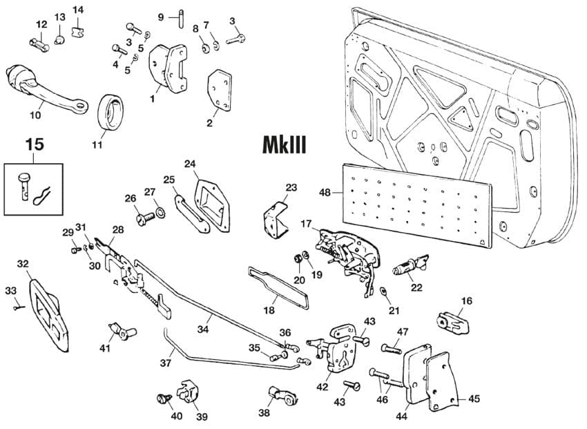 Door locks MKIII - Lubricants - Maintenance & storage - Triumph GT6 MKI-III 1966-1973 - Door locks MKIII - 1