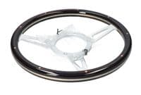 STEERING WHEEL 13 CLASSIC WOOD DARK - 3 SPOKE - DISHED - 400.270