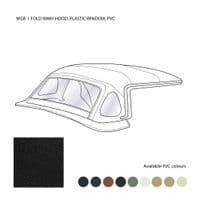 HOOD COMPLETE, PLASTIC WINDOW, PVC, TAN / MGB-MGC, 1963-1970 - 153.468TAN