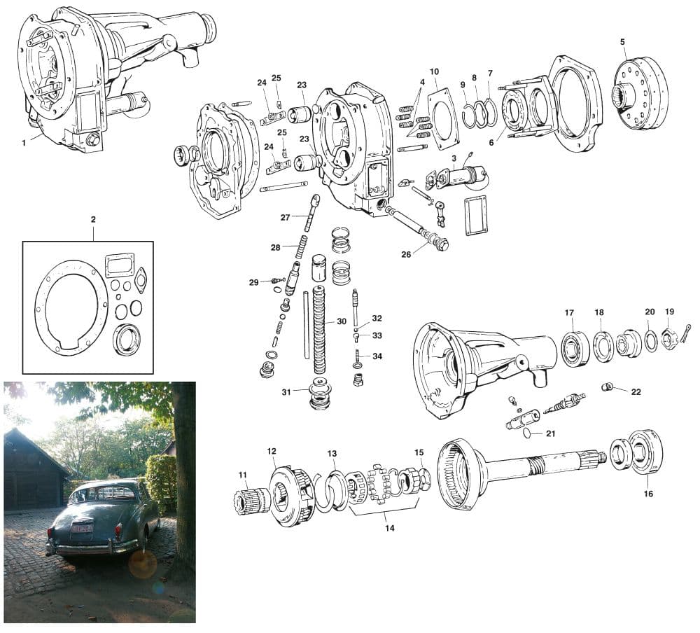 Overdrive All synchro - Overdrive - Cambio, frizione e Differenziale - Jaguar MKII, 240-340 / Daimler V8 1959-'69 - Overdrive All synchro - 1