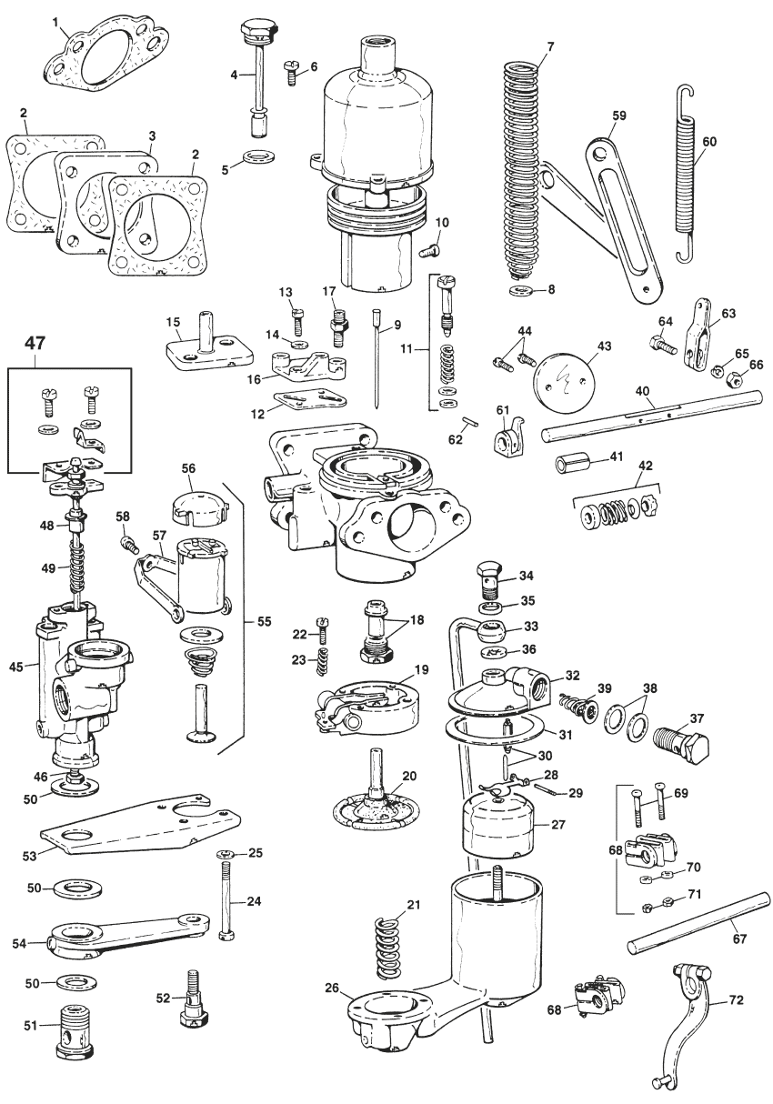 HD6 & HD8 Carburettor - Carburatori - Aspirazione e Alimentazione - Jaguar XK120-140-150 1949-1961 - HD6 & HD8 Carburettor - 1