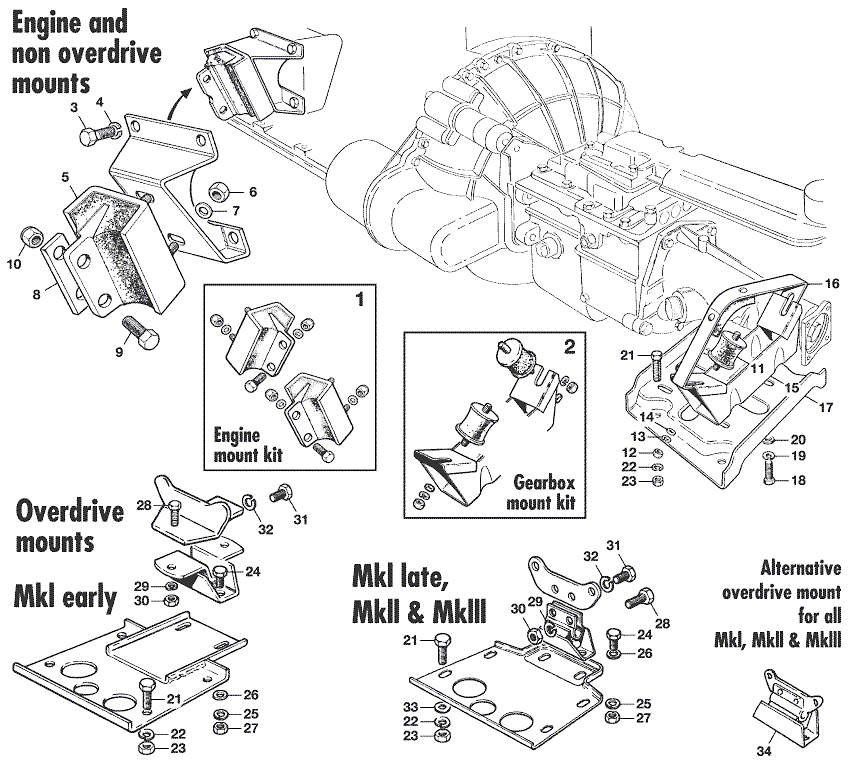 Mountings - Engine mountings - Engine - Triumph GT6 MKI-III 1966-1973 - Mountings - 1