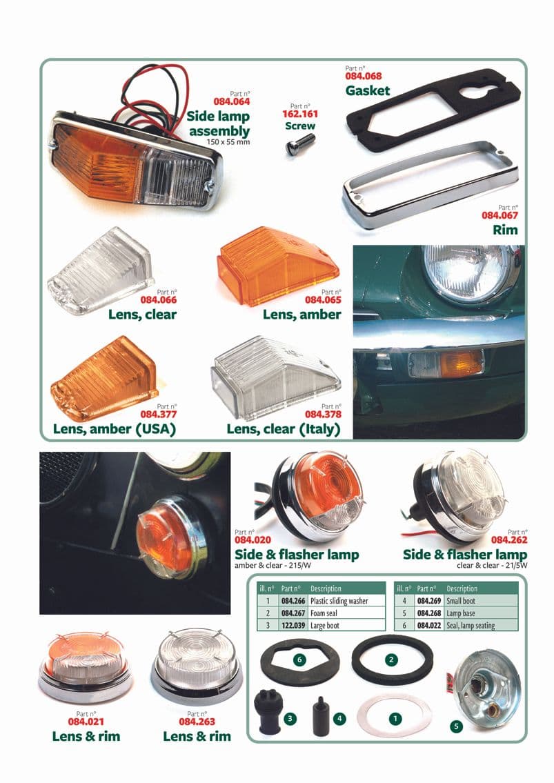 Side & flasher lamps - Achter- en zijlichten - Elektrisch - British Parts, Tools & Accessories - Side & flasher lamps - 1