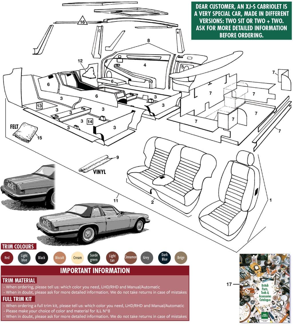 Interior Cabriolet - Carpets & insulation - Interior - Jaguar XJS - Interior Cabriolet - 1