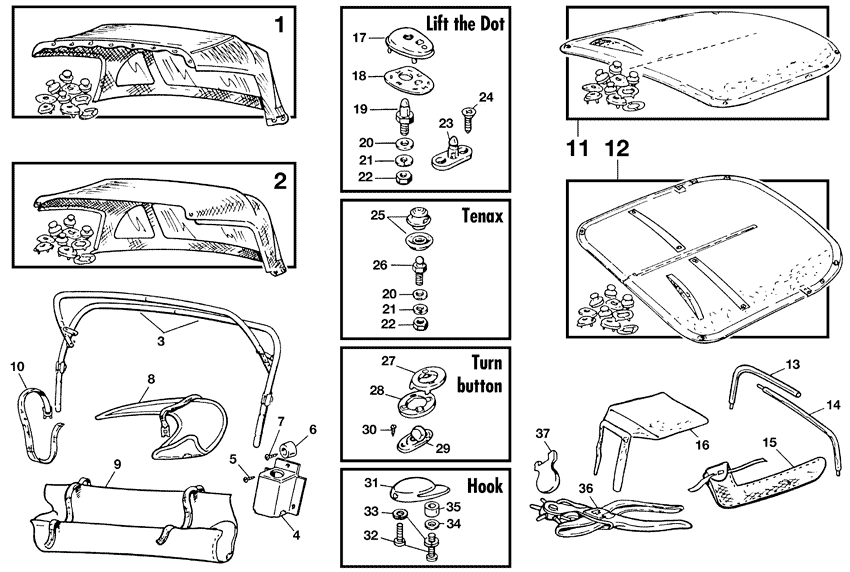 MG Midget 1958-1964 - Cubre cargas | Webshop Anglo Parts - 1