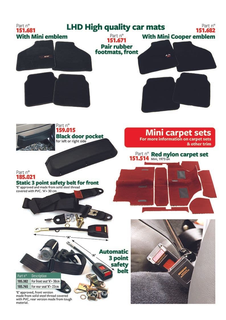Carpets and safety - Dywany & wygłuszenia - Wnętrze - Mini 1969-2000 - Carpets and safety - 1