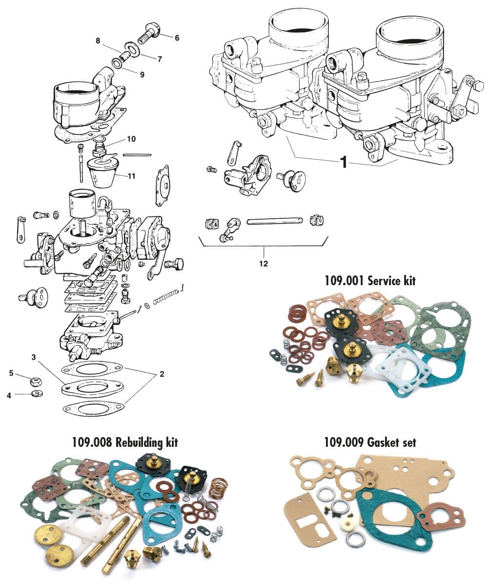 Jaguar MKII, 240-340 / Daimler V8 1959-'69 - Carburettors & Parts - Solex carburettor parts - 1
