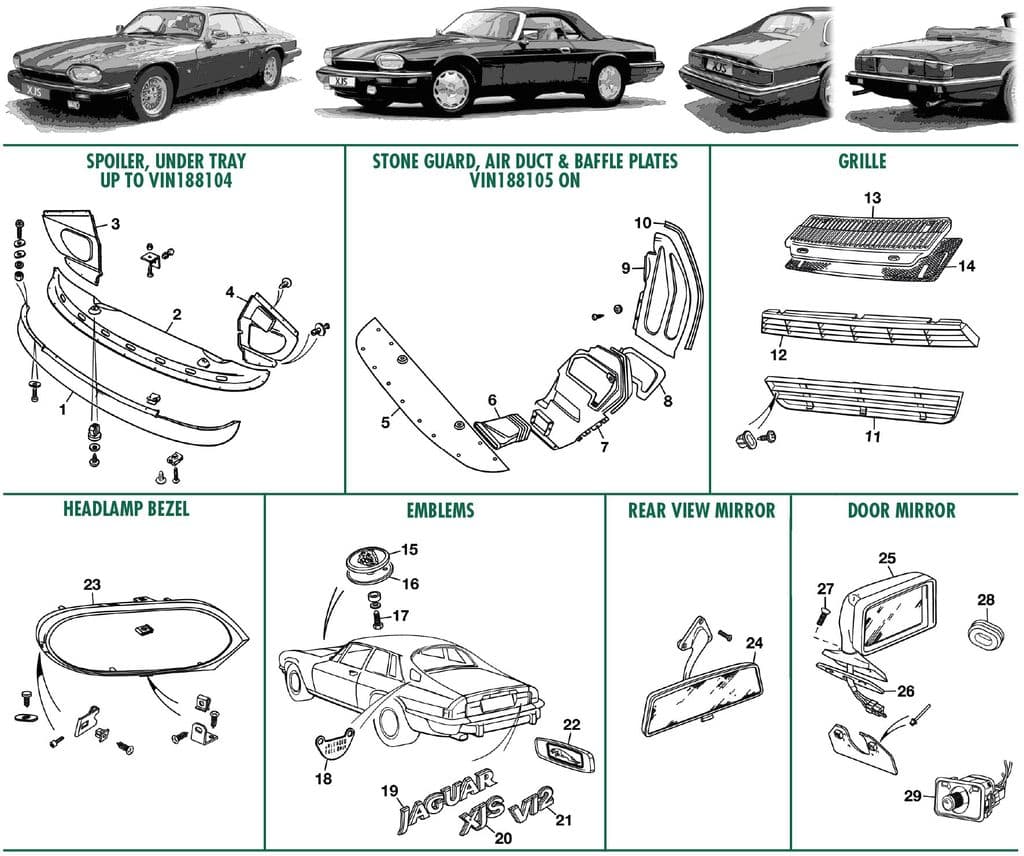 Facelift grills, badges, mirrors - Decals & badges - Body & Chassis - Jaguar XJS - Facelift grills, badges, mirrors - 1