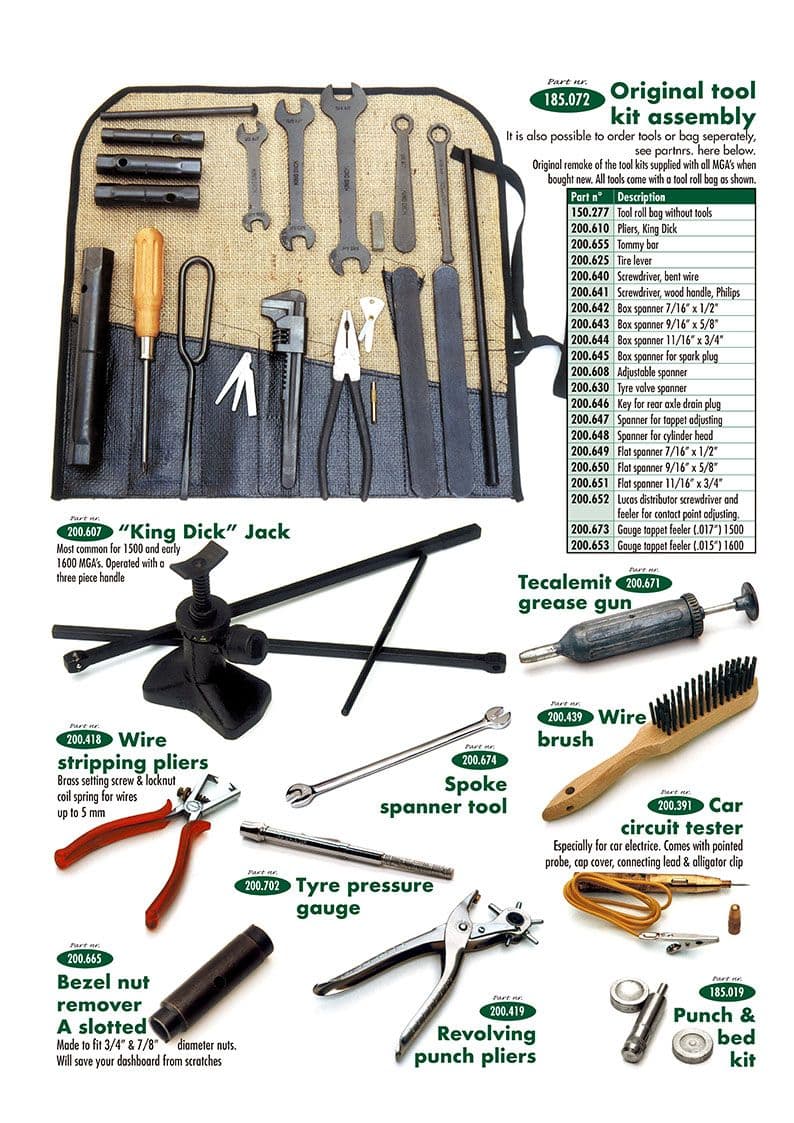 Tool kit & tools - dílna & nářadí - Údržba & skladování - Jaguar XK120-140-150 1949-1961 - Tool kit & tools - 1