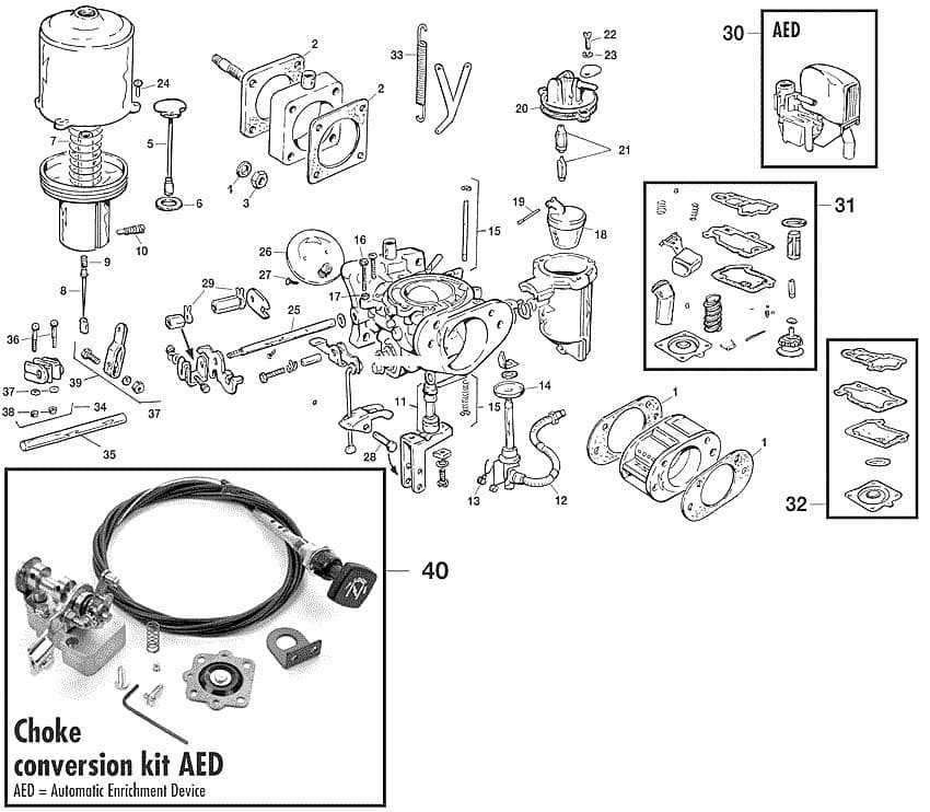 SU HS8 - Carburettors - Air intake & fuel delivery - Jaguar XJ6-12 / Daimler Sovereign, D6 1968-'92 - SU HS8 - 1