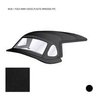 HOOD COMPLETE, PLASTIC WINDOW, PVC, BLACK / MGB-MGC, 1963-1970 - 153.468