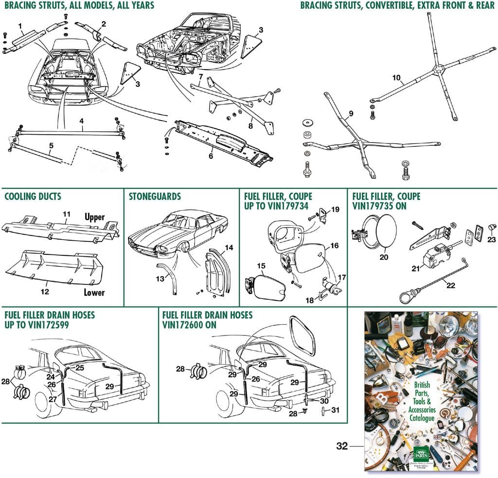 Internal body parts - Joints de carrosserie - Carrosserie & Chassis - Jaguar XJS - Internal body parts - 1