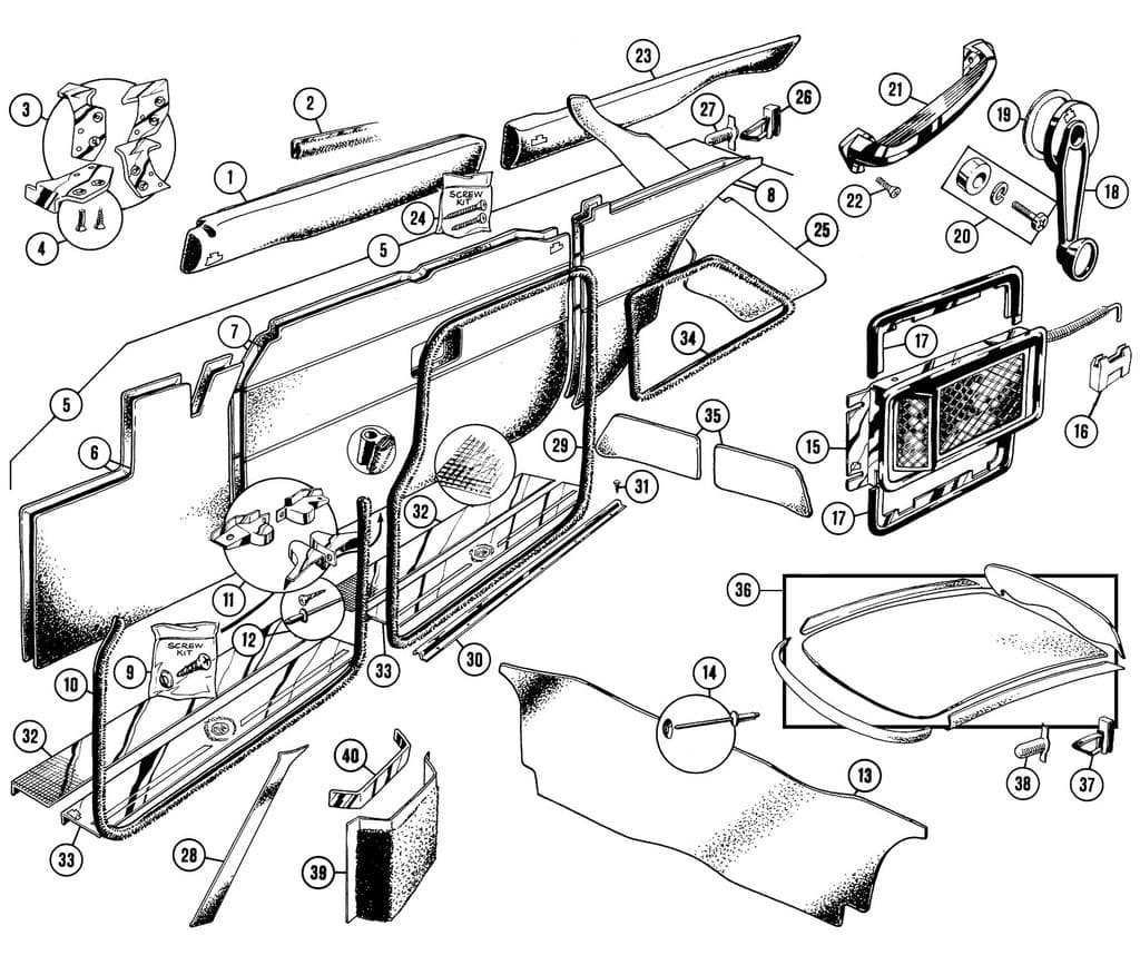 MGC 1967-1969 - Glove boxes | Webshop Anglo Parts - Trim panels - 1