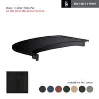 HOOD COVER, SEAT BELT STRAP SECURE TO REAR DECK, SUN FAST, BLACK / MGB - 401.936