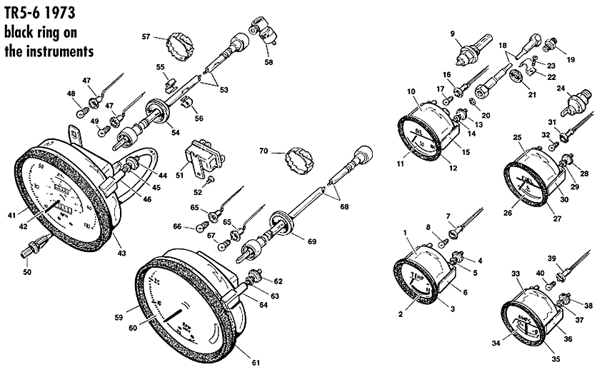 Instruments to CR1/CF1 - Deska rozdzielcza & komponenty - Wnętrze - Triumph TR5-250-6 1967-'76 - Instruments to CR1/CF1 - 1