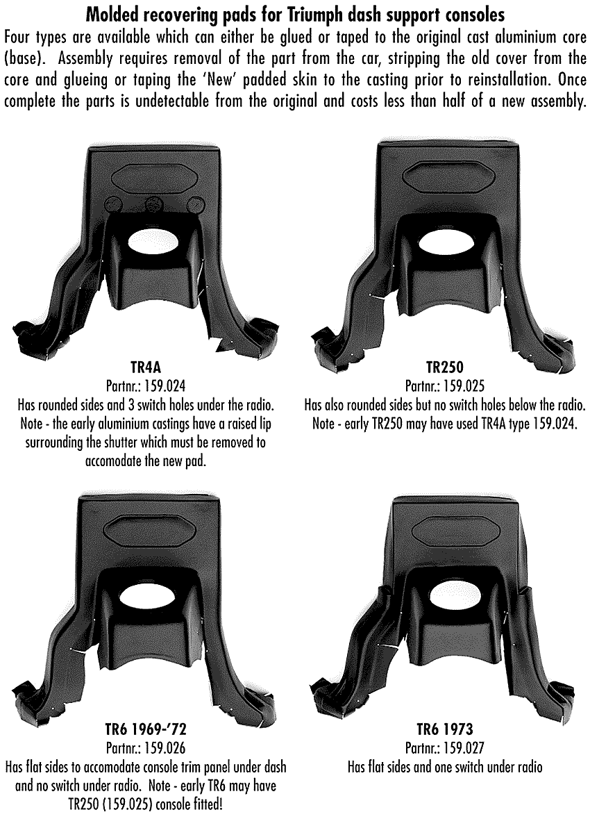 Recovering pads - elementos interior - Interior - Triumph TR5-250-6 1967-'76 - Recovering pads - 1