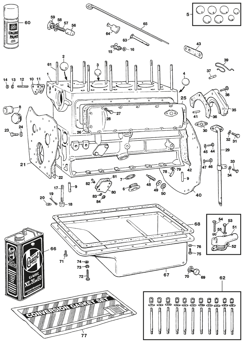 Austin Healey 100-4/6 & 3000 1953-1968 - Motorblok & onderdelen - 1