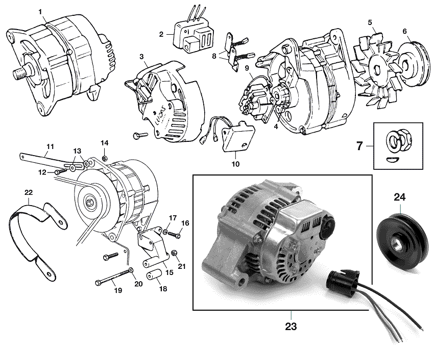 Alternator - Battery, starter, dynamo & alternator - Electrical - Triumph GT6 MKI-III 1966-1973 - Alternator - 1