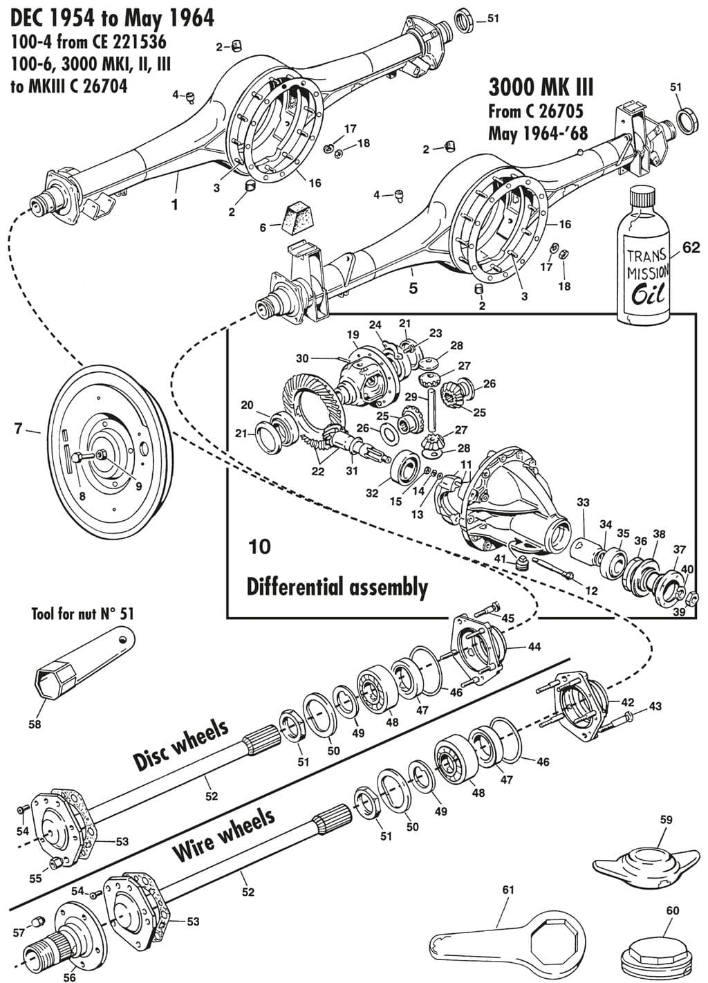 Austin Healey 100-4/6 & 3000 1953-1968 - Ložisko - 1