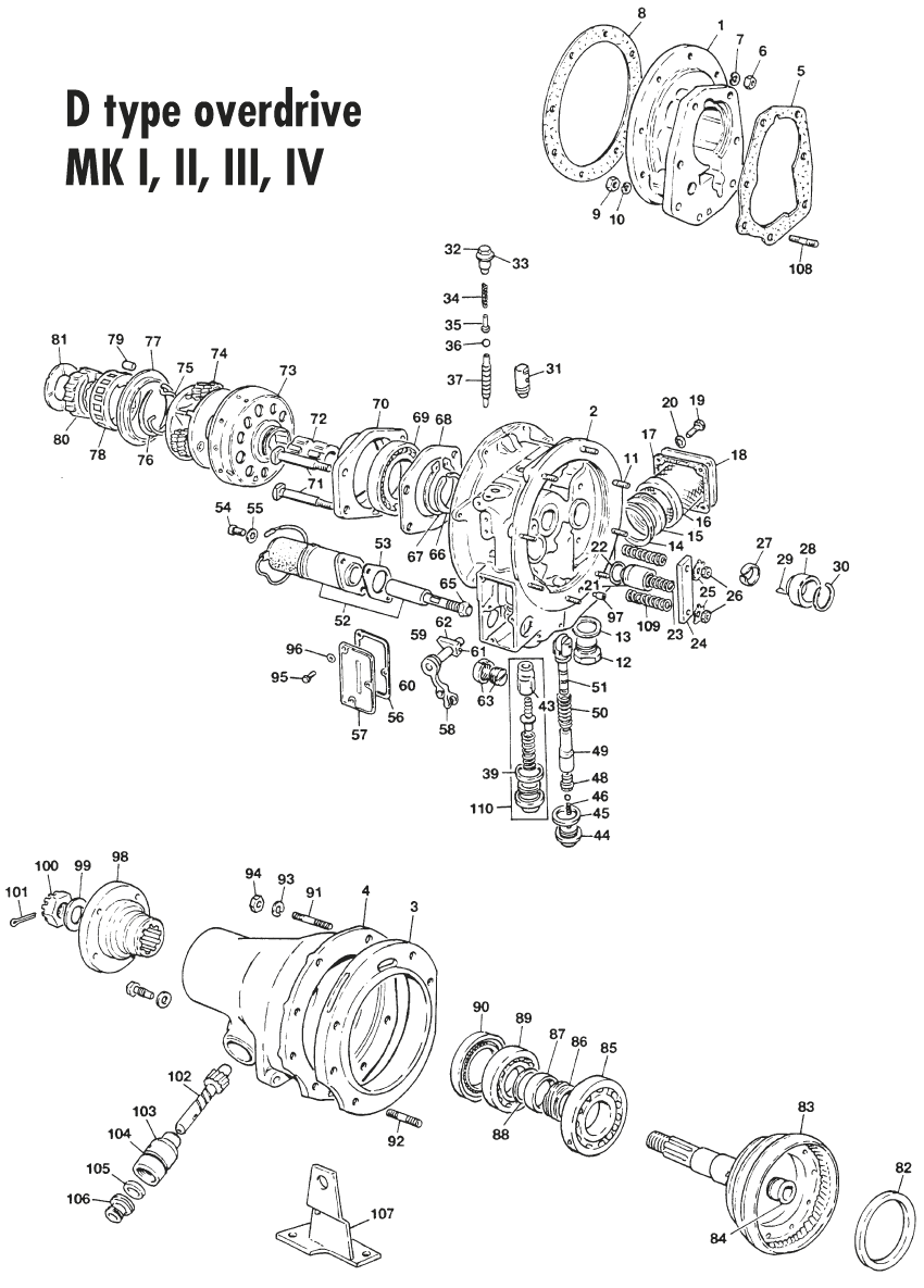 D type overdrive MKI-IV - Overdrive - Gearbox, clutch & axle - Triumph Spitfire MKI-III, 4, 1500 1962-1980 - D type overdrive MKI-IV - 1