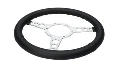 STEERING WHEEL 15 TRADITIONAL LEATHER - 3 SPOKE - HOLES