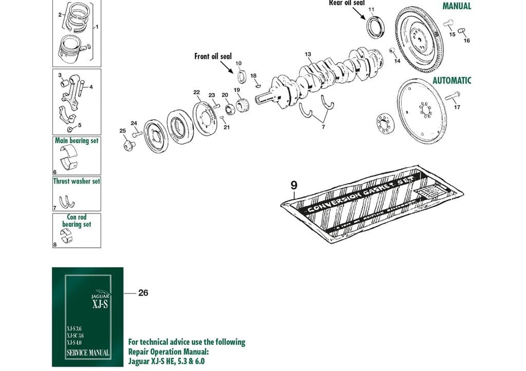 Engine internal 6 cyl - Moteur interne 6 cyl - Moteur - Jaguar XJS - Engine internal 6 cyl - 1