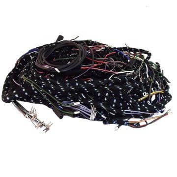 WIRING HARNESS SET, MANUAL GEARBOX WITH OVERDRIVE AND RELAY FLASHERS / XK150, 1957-1959