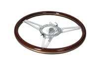 STEERING WHEEL 15 CLASSIC WOOD - 3 SPOKE - DISHED - 400.273