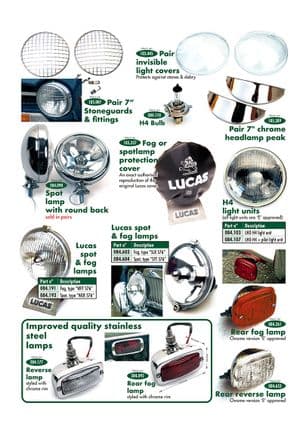 Style exterieur - MG Midget 1958-1964 - MG pièces détachées - Competition lamps & bulbs