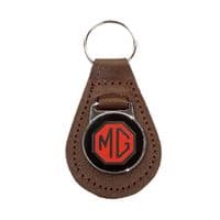 KEY FOB / MG, BROWN LEATHER - 185.711 | Webshop Anglo Parts