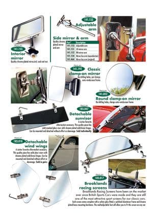 Exterior Styling - MGTD-TF 1949-1955 - MG spare parts - Mirrors & wind/sun protection