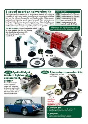 Batterie, démarreur, dynamo & alternateur - Austin-Healey Sprite 1964-80 - Austin-Healey pièces détachées - Gearbox, starter & alternator