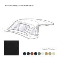 HOOD COMPLETE, PLASTIC WINDOW, PVC, WHITE / MGB, 1971-1976 - 153.035WHITE