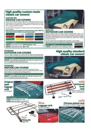 Style interieur - MGB 1962-1980 - MG pièces détachées - Car covers & luggage racks
