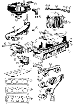 Collecteur d'échappement - MGTD-TF 1949-1955 - MG pièces détachées - Cylinder head