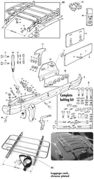 Luggage racks - MGA 1955-1962 - MG spare parts - Rear bumper & luggage rack
