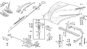 Fixations de carrosserie - Morris Minor 1956-1971 - Morris Minor pièces détachées - Bonnet and fittings