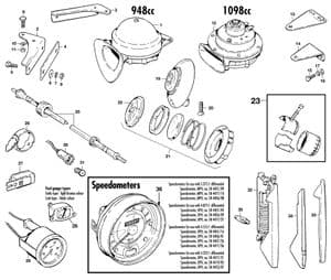 Dashboards & components - Morris Minor 1956-1971 - Morris Minor spare parts - Instruments, horns