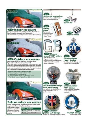 Pare-chocs, calandre et finitions exterieures - Triumph Spitfire MKI-III, 4, 1500 1962-1980 - Triumph pièces détachées - Badges & fixing plates