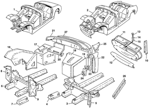 Paneaux interieurs - MG Midget 1958-1964 - MG pièces détachées - Body & front end