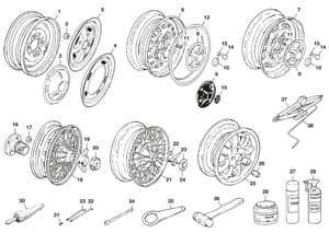 Steel wheels & fittings - Triumph GT6 MKI-III 1966-1973 - Triumph spare parts - Wheels
