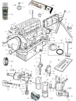 External engine - MGTC 1945-1949 - MG spare parts - Engine block & oil system
